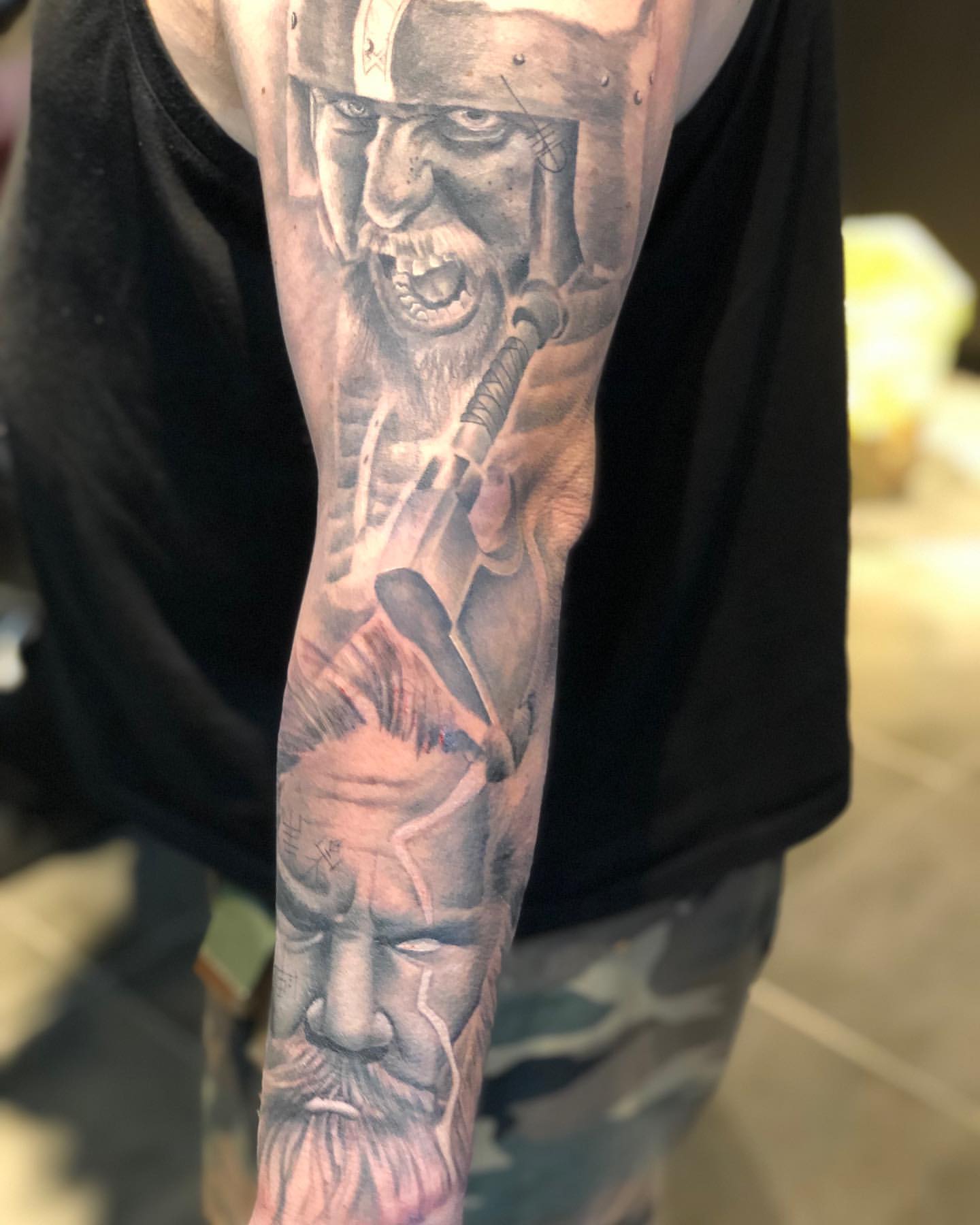 Norse Saga — Sleeve / Black & Grey Realism